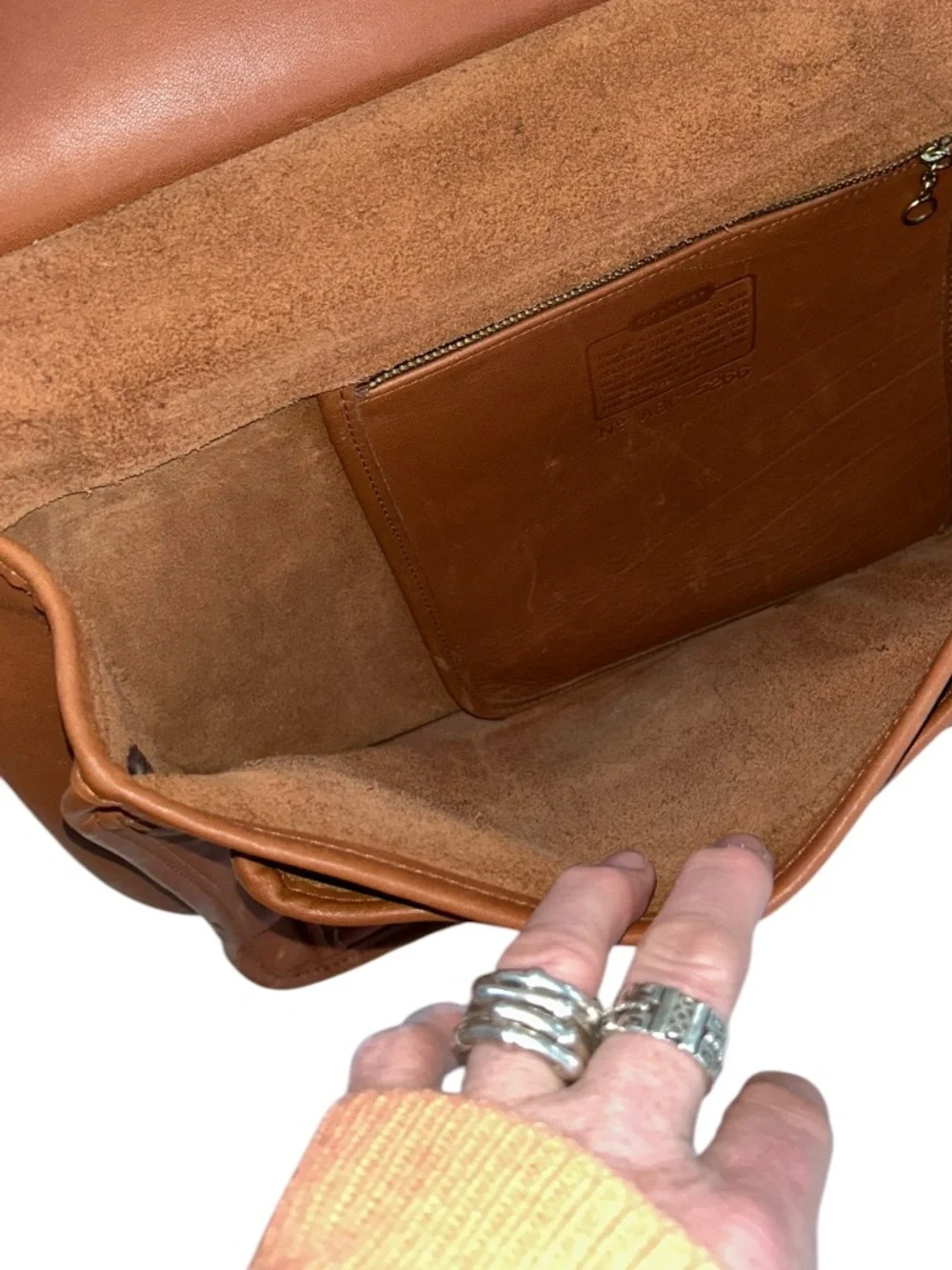 coach beckman vintage 90s British tan saddle leather briefcase attache bag 16x13